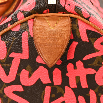 Louis Vuitton Monogram Graffiti Speedy 30 Fuchsia 7 of 11