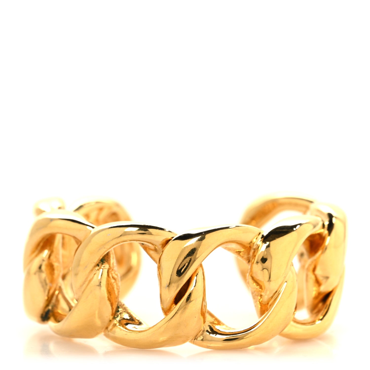Chanel Metal Chain Link Cuff Bracelet Gold 1 of 4