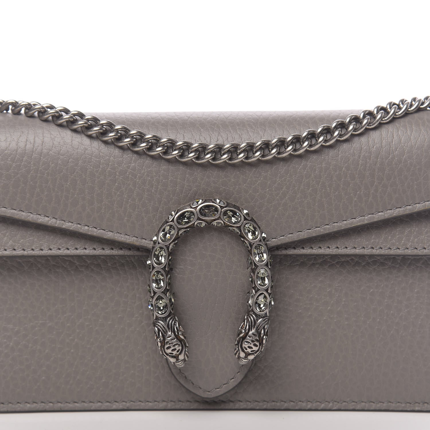 Gucci Dollar Calfskin Crystal Super Mini Dionysus Shoulder Bag Dusty Grey Black Diamond 9 of 10