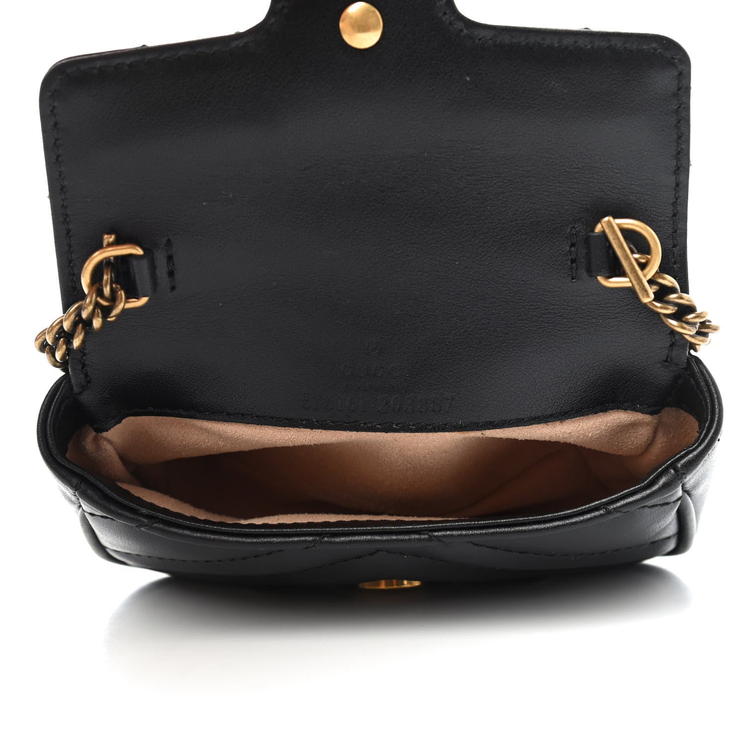 Gucci Calfskin Matelasse GG Marmont 2.0 Coin Purse On A Chain Black 4 of 4