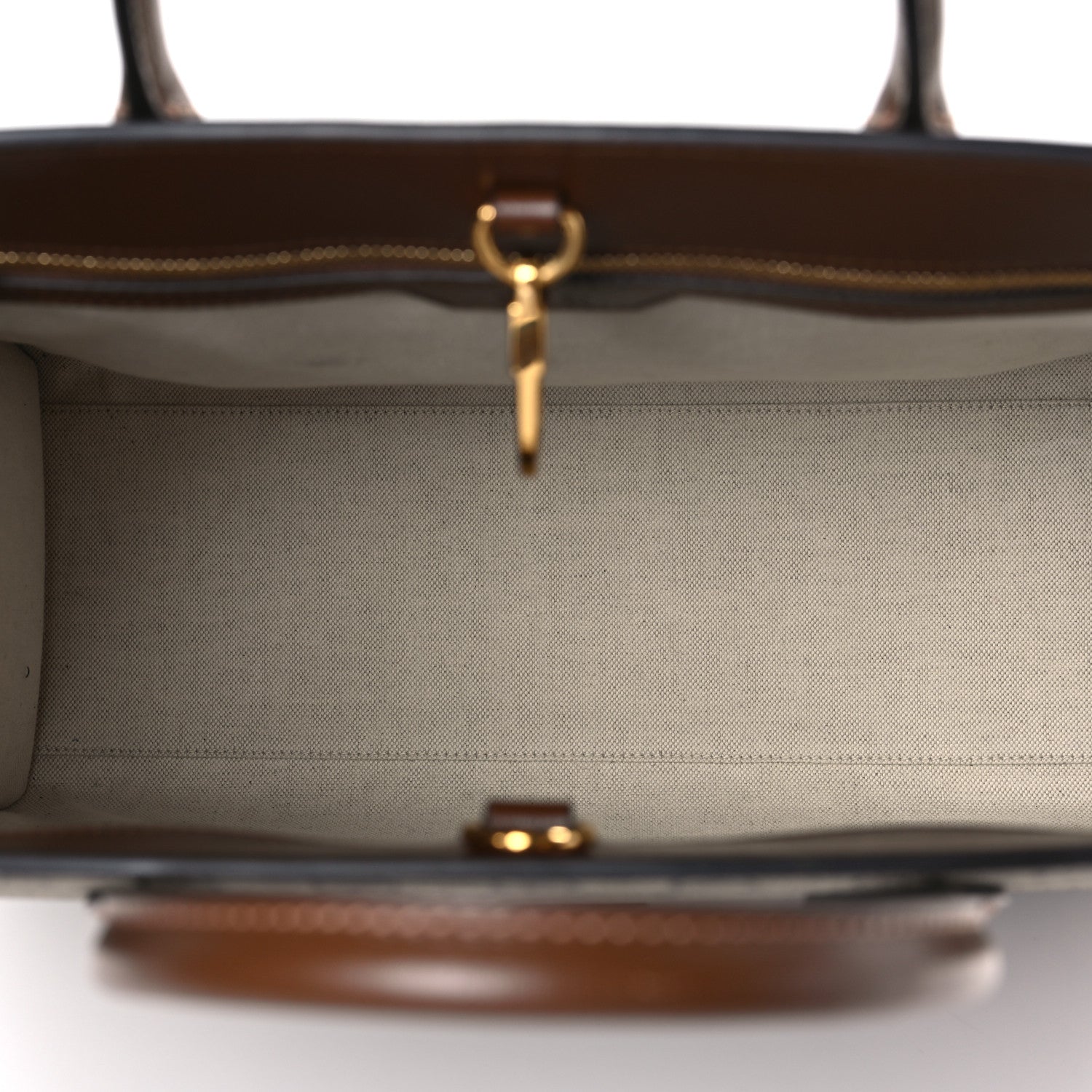 Gucci GG Supreme Monogram Azalea Calfskin Medium Retro Interlocking G Tote Bag Beige Ebony Brown Sugar 5 of 9