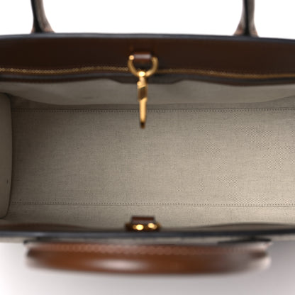 Gucci GG Supreme Monogram Azalea Calfskin Medium Retro Interlocking G Tote Bag Beige Ebony Brown Sugar 5 of 9