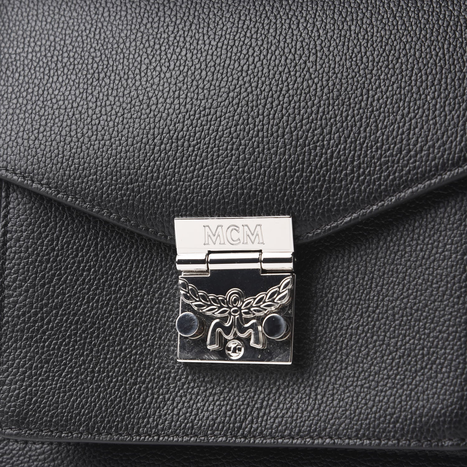 MCM Grained Calfskin Medium Patricia Park Avenue Satchel Black 11 of 11