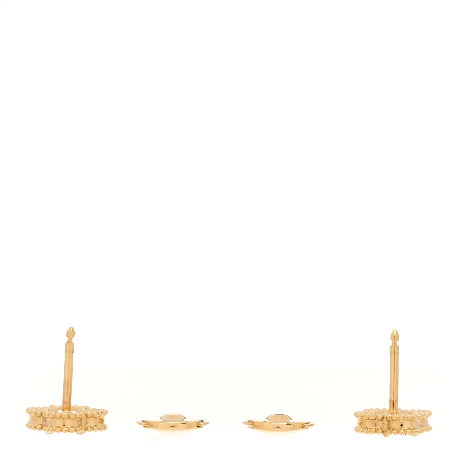 Van Cleef & Arpels 18K Yellow Gold Black Onyx Sweet Alhambra Earrings 3 of 5