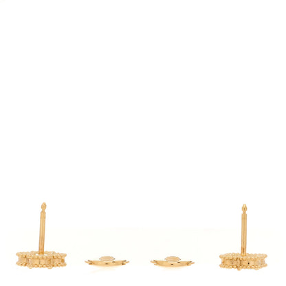 Van Cleef & Arpels 18K Yellow Gold Black Onyx Sweet Alhambra Earrings 3 of 5