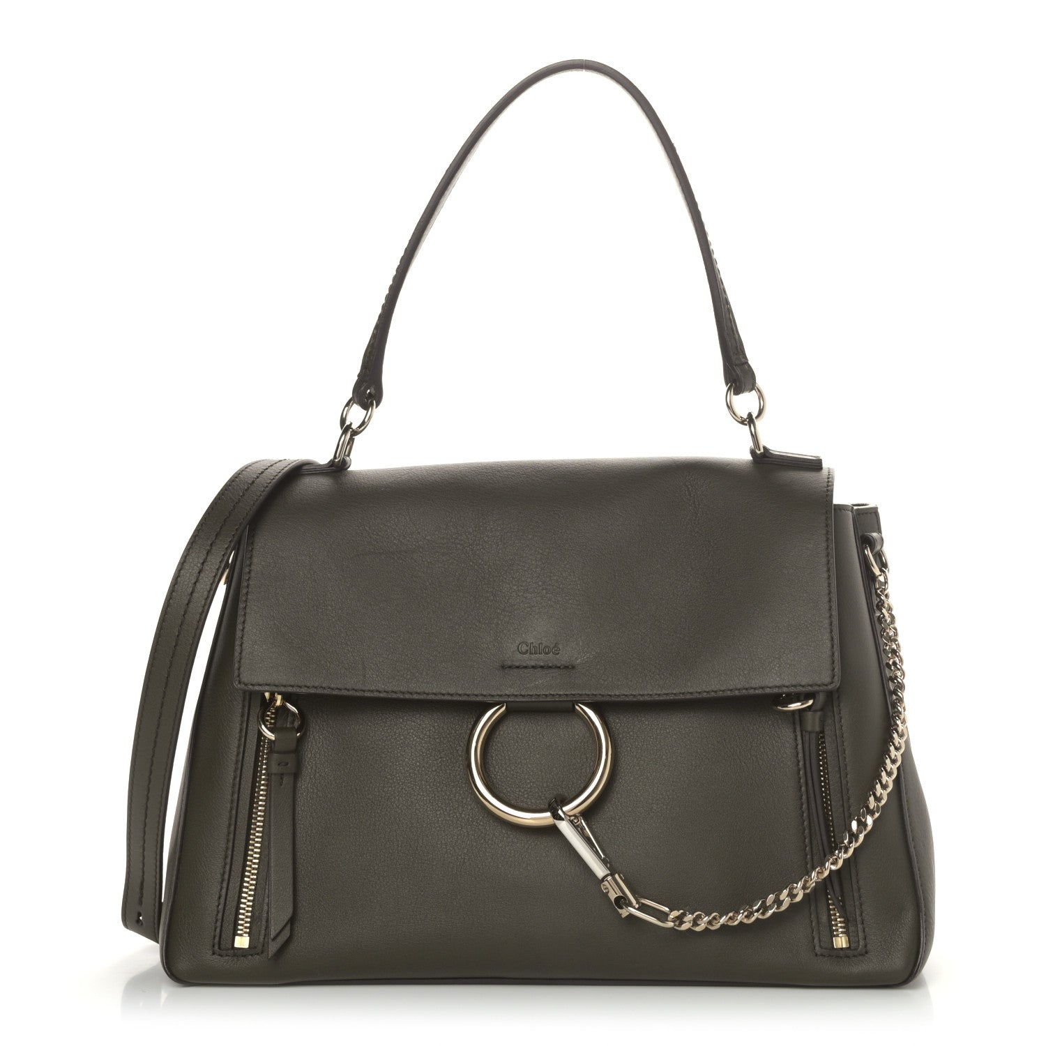 Chloe Calfskin Small Faye Day Shoulder Bag Deep Forest 1 of 10