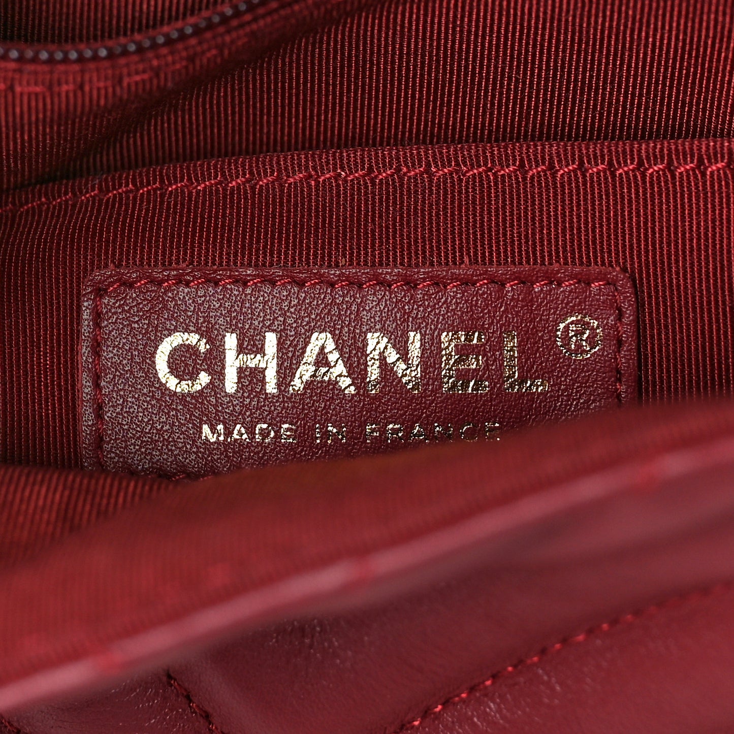 Calfskin Chevron Quilted Large Statement Flap Red
