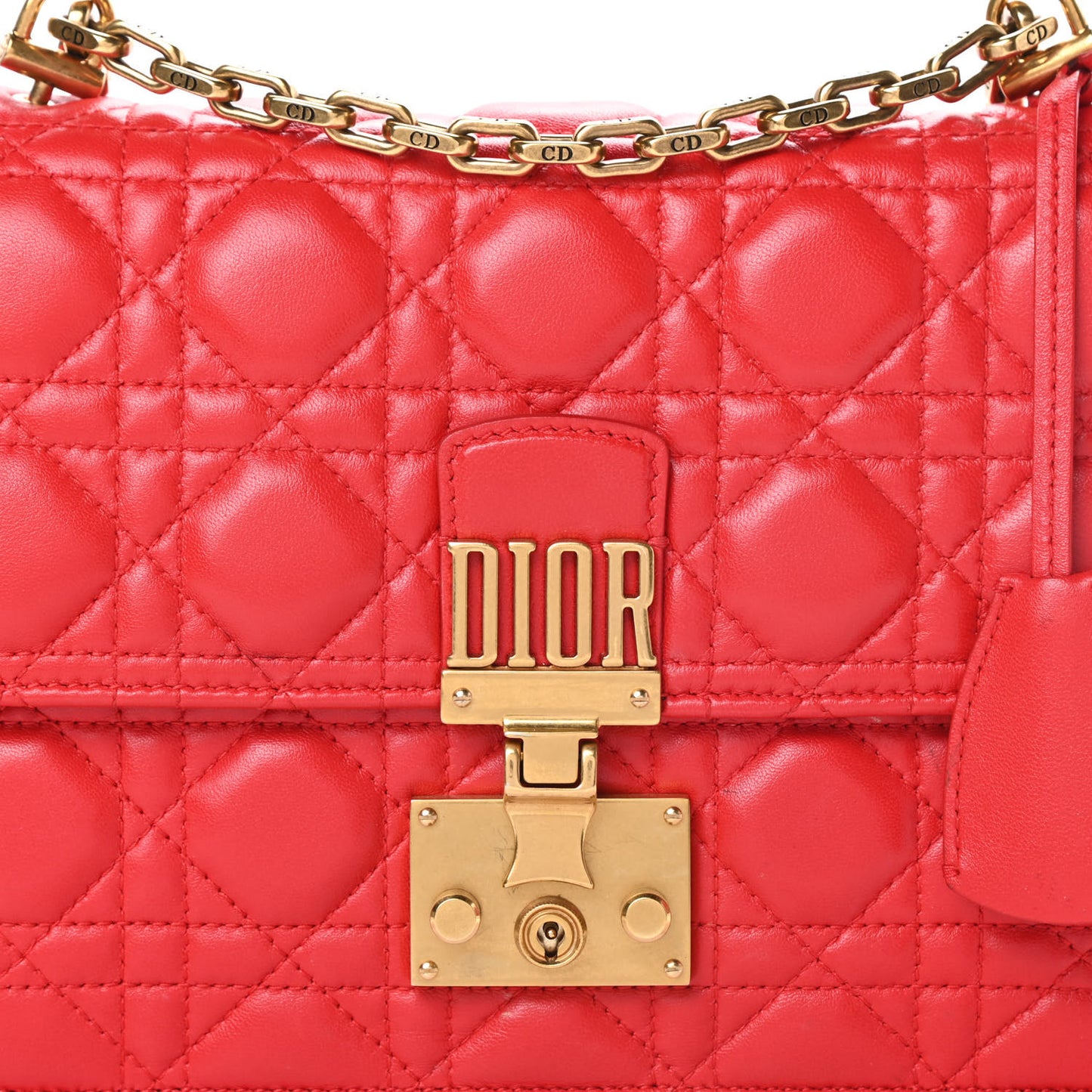 Lambskin Cannage Large Dioraddict Flap Red