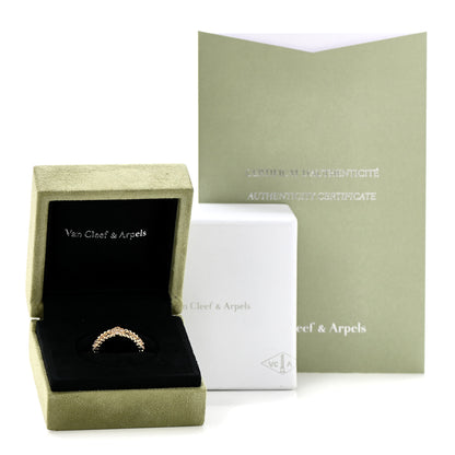 Van Cleef & Arpels 18K Yellow Gold Diamond Sweet Perlee Clovers Ring 52 6 5 of 5