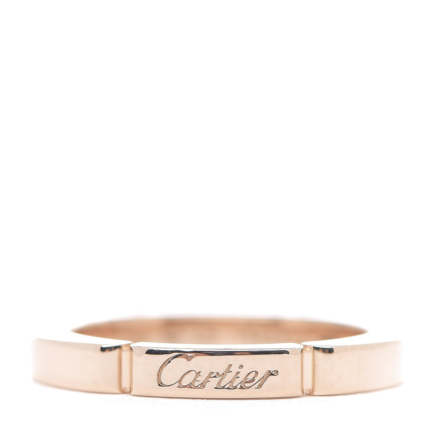18K Pink Gold 2.5mm Maillon Panthere Wedding Band Ring 48 4.5