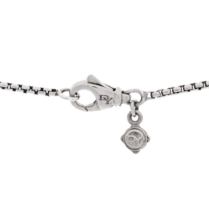 David Yurman Sterling Silver Diamond Black Onyx 20mm Cushion On Point Pendant Necklace 4 of 5