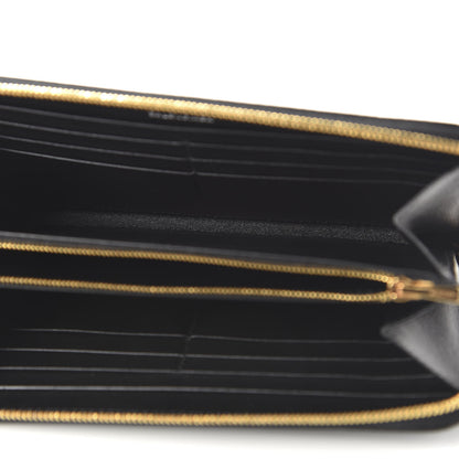 Balenciaga Calfskin Logo Everyday Continental Zip Around Wallet Black 5 of 9