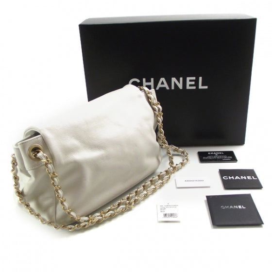 Chanel Leather Metal Mosaic Studs Flap White 3 of 14