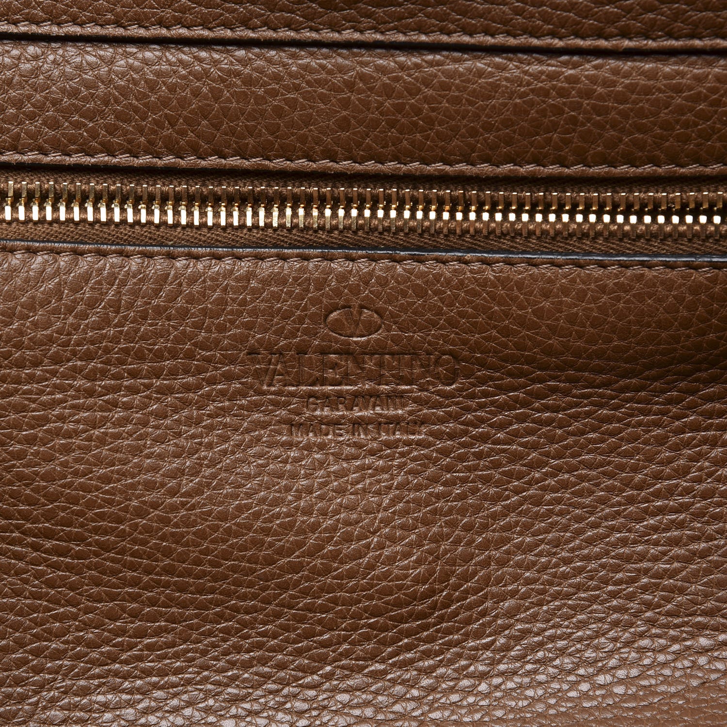 Valentino Garavani Pebbled Calfskin Medium Rockstud Tote Brown 8 of 10