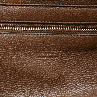 Valentino Garavani Pebbled Calfskin Medium Rockstud Tote Brown 8 of 10