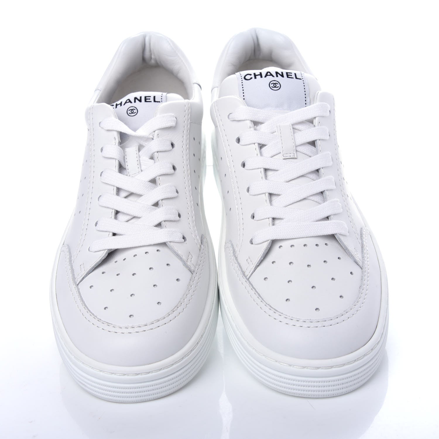 Chanel Calfskin Womens Logo Sneakers 40.5 White 5 of 11