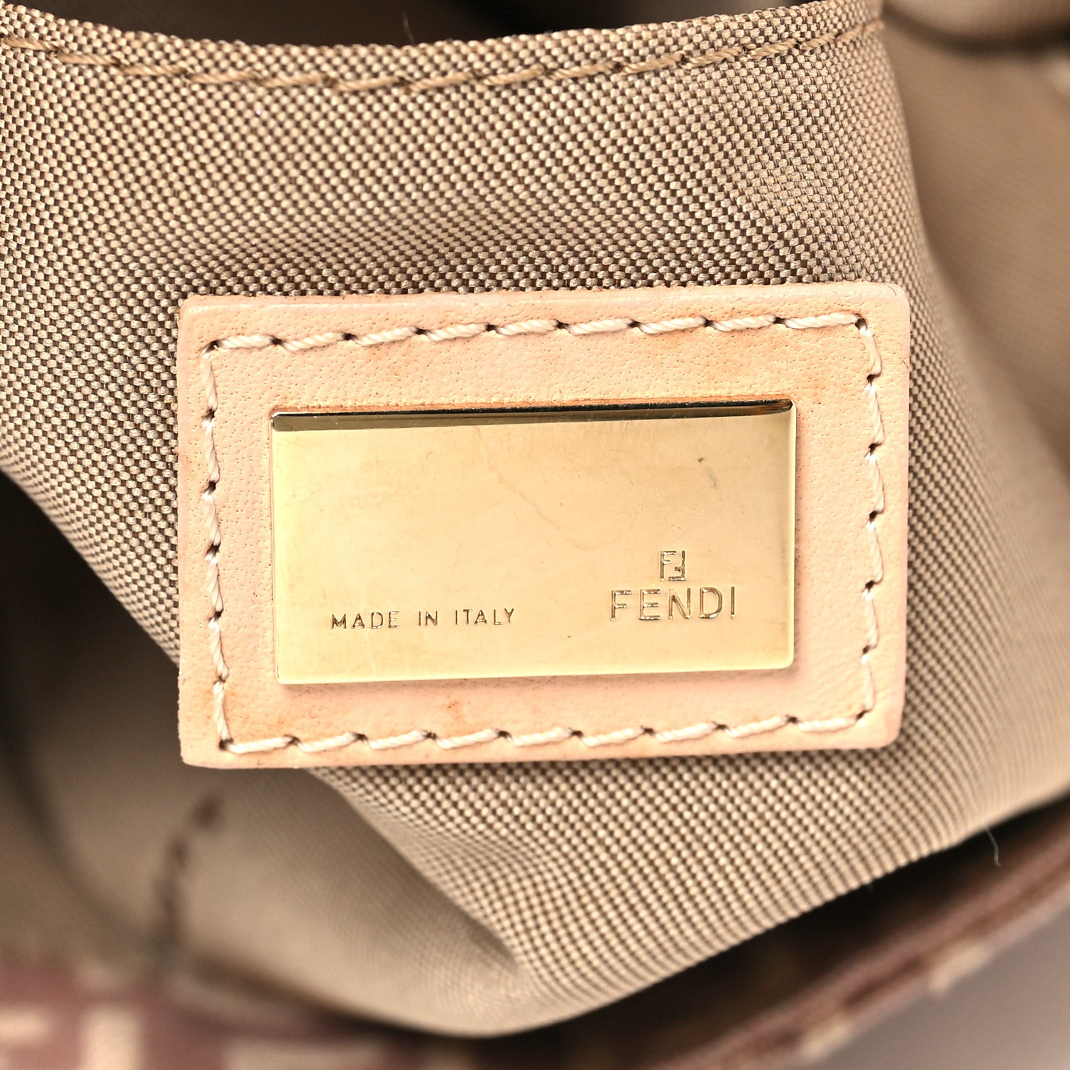 Fendi Zucchino Vitello Tube Messenger Bag Cipria Teint Cipria 6 of 12