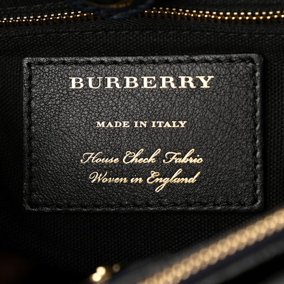 Burberry Grainy Calfskin House Check Medium Banner Tote Ink Blue 10 of 12