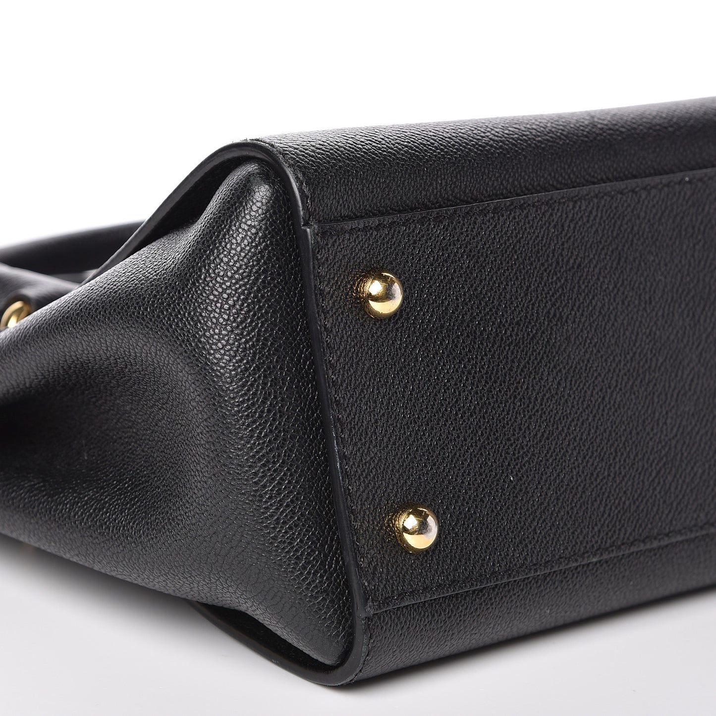 Soft Grain Calfskin Small Buckle Tote Black