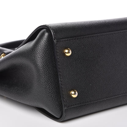 Burberry Soft Grain Calfskin Small Buckle Tote Black 9 of 14