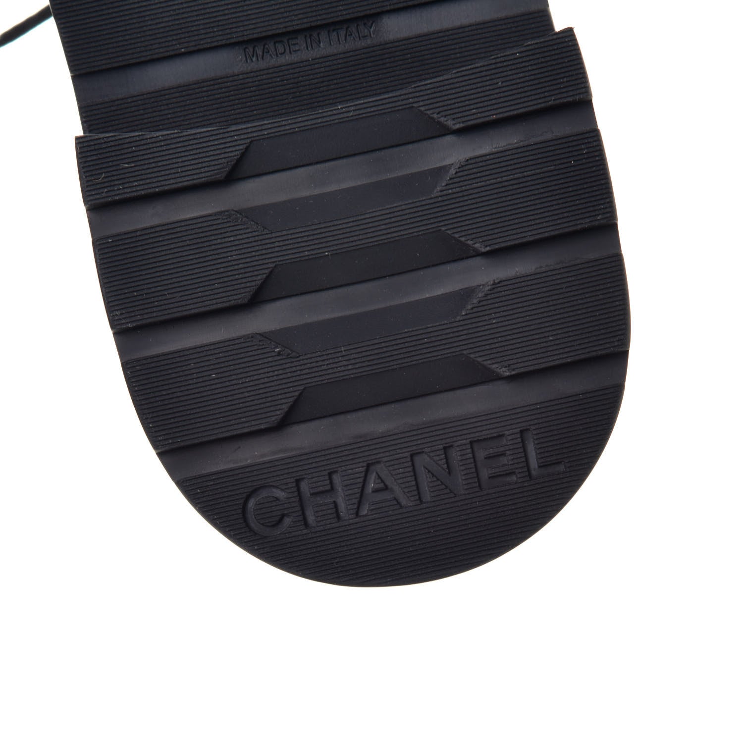 Chanel Lambskin Calfskin Quilted Lace Up Combat Boots 39.5 Beige Black 6 of 7