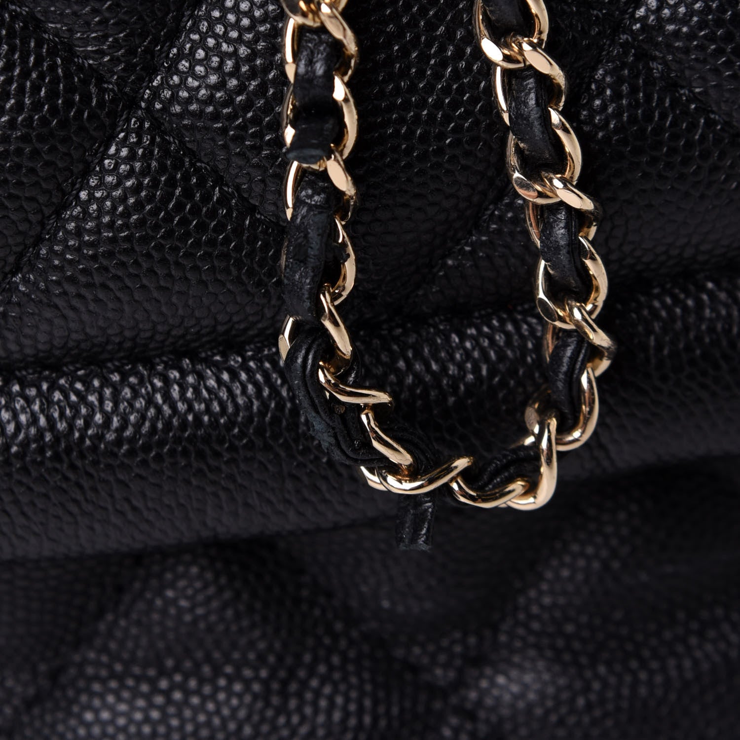 Chanel Caviar Quilted Rolled Up Bucket Drawstring Bag Black 11 of 12