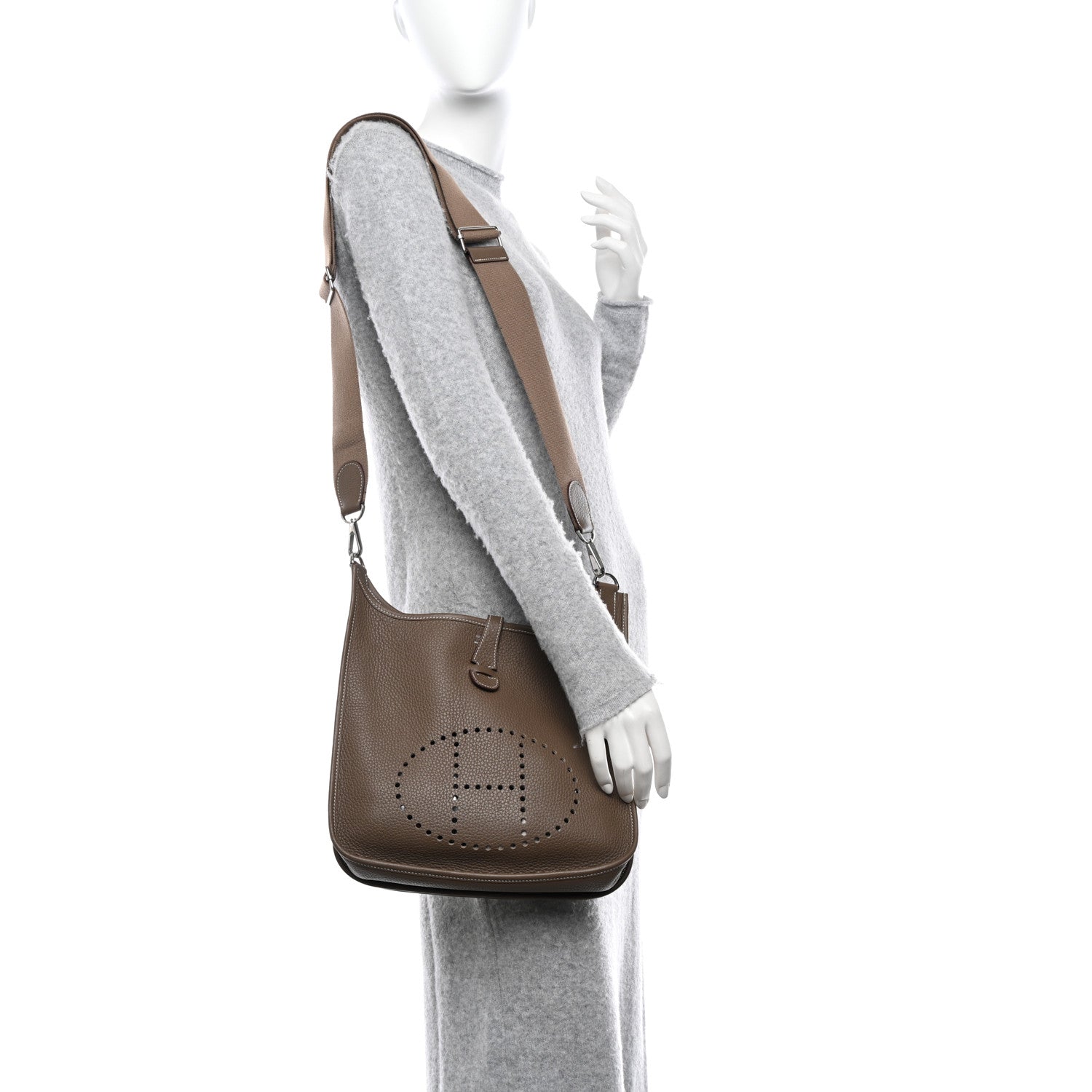 Hermes Taurillon Clemence Evelyne III PM Etoupe 2 of 10