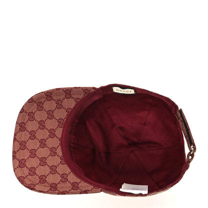 Gucci Monogram Textured Dollar Calfskin Zeno Baseball Hat Camel Bordeaux 6 of 8