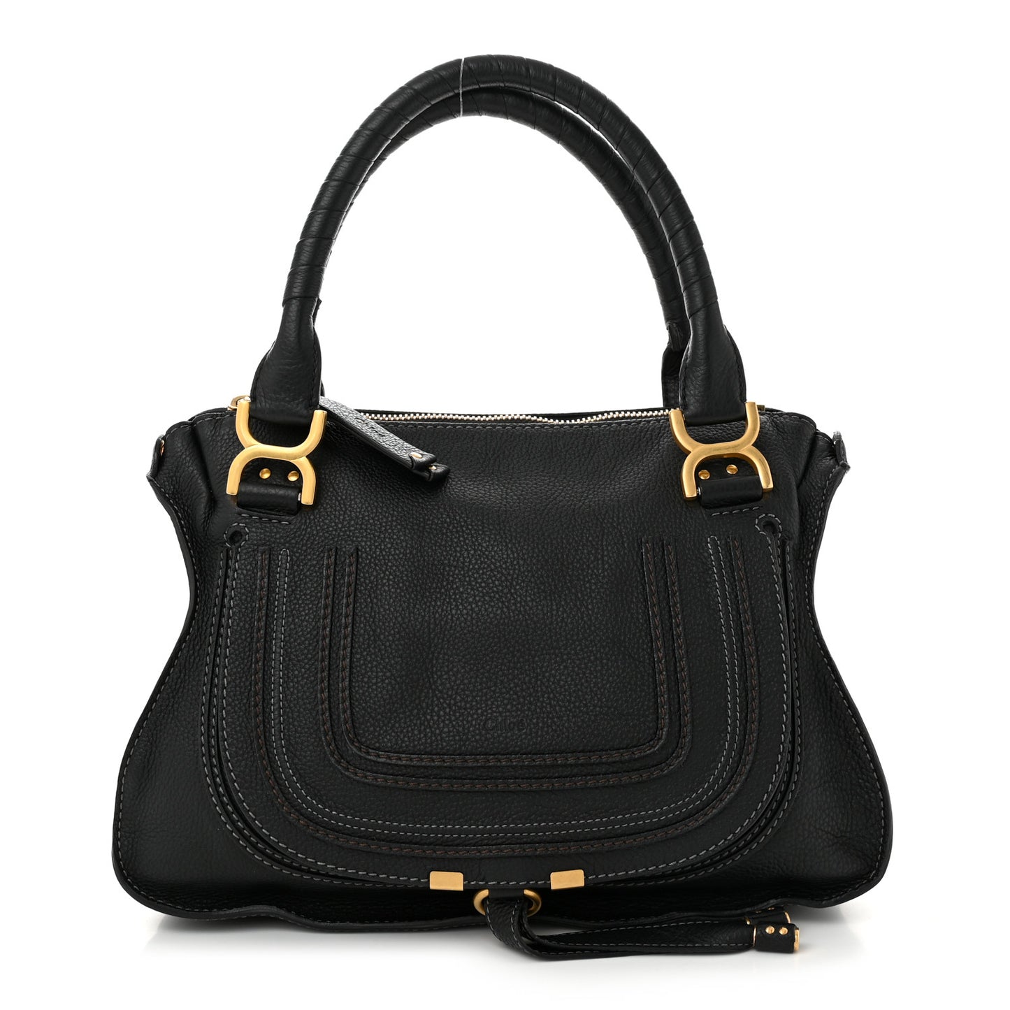 Calfskin Medium Marcie Satchel Black