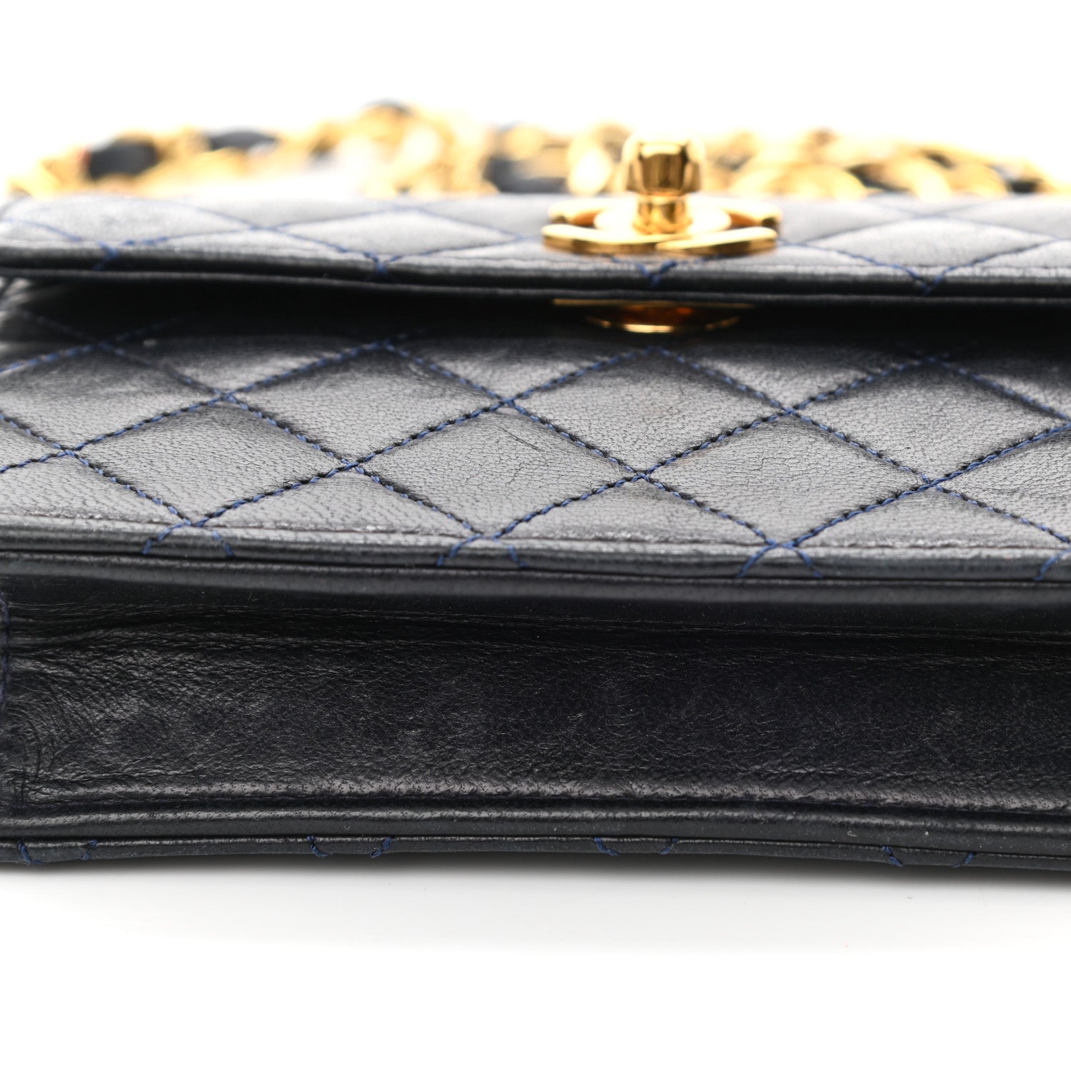 Chanel Lambskin Quilted Mini Square Flap Bag Navy 10 of 12