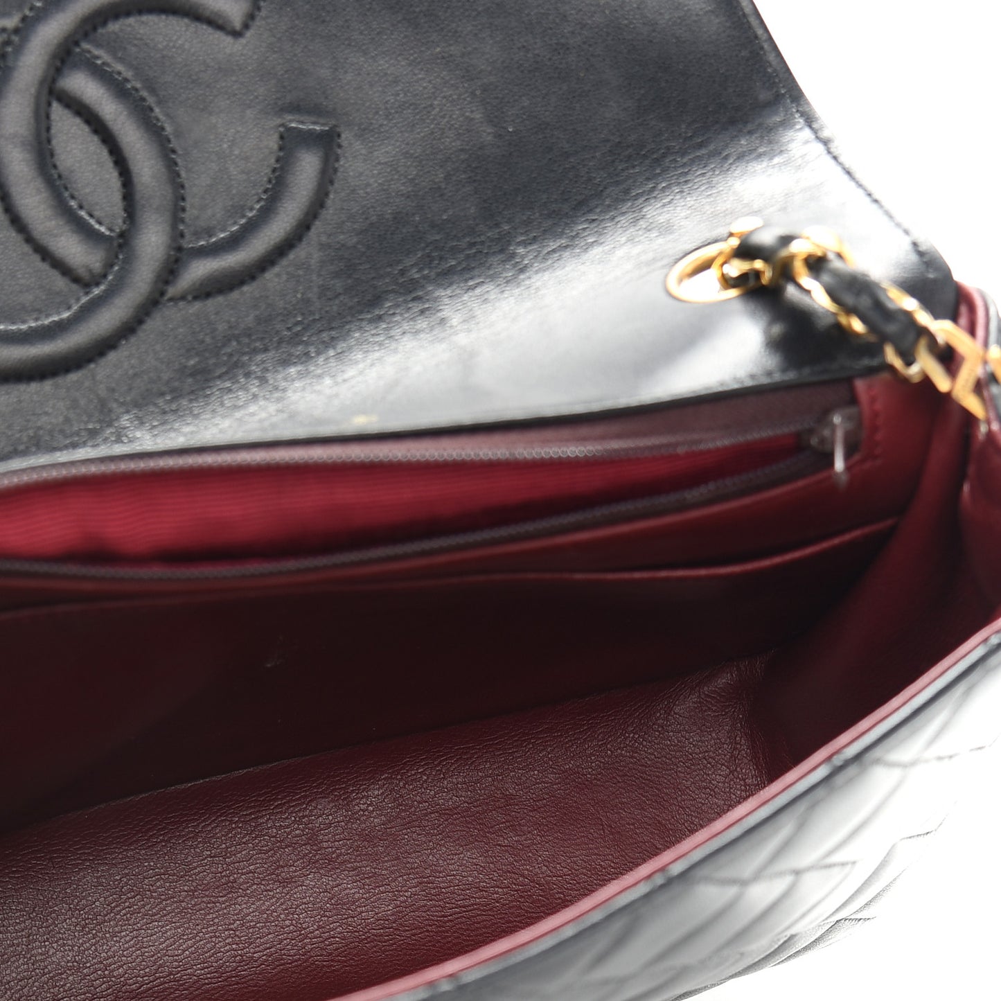 Lambskin Quilted Small Single Flap Black