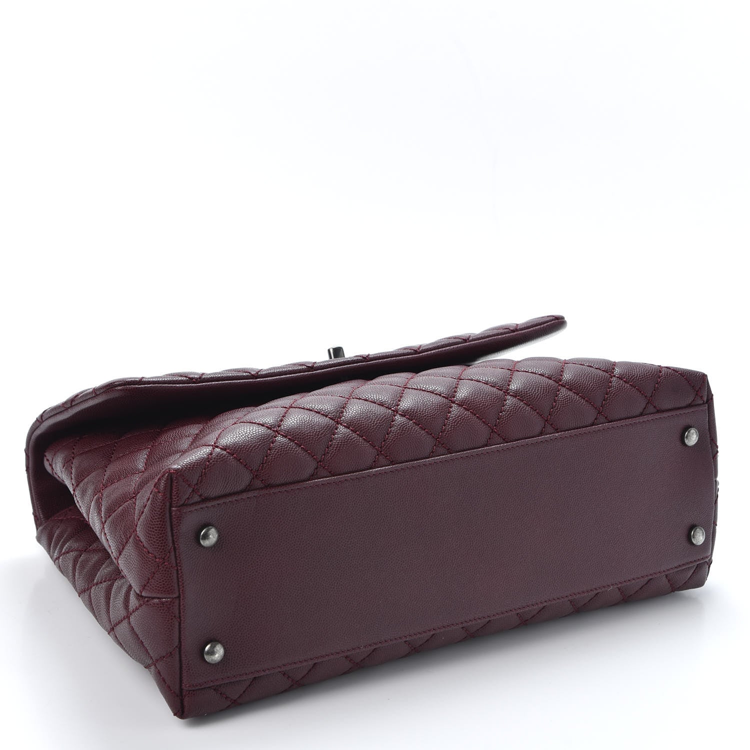 Chanel Caviar Quilted Medium Coco Handle Flap Burgundy 3 of 9