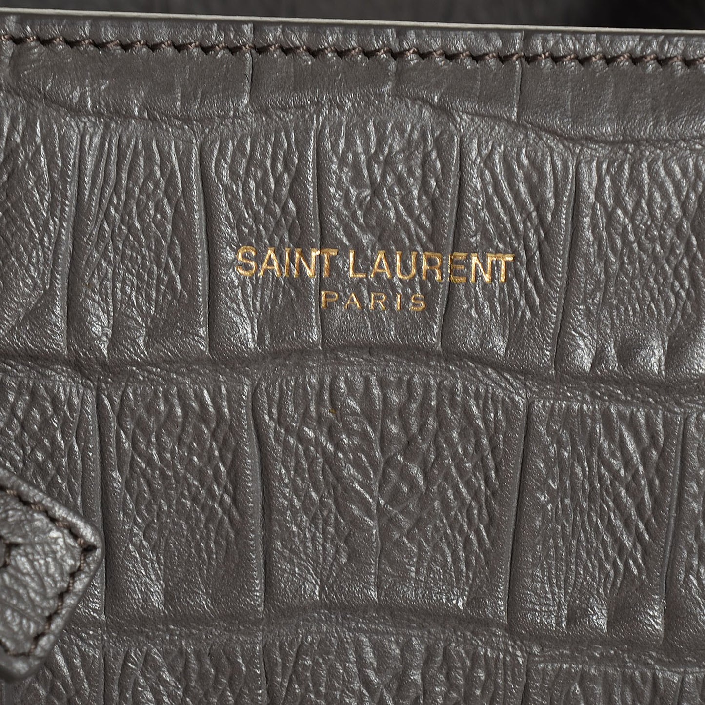 Calfskin Crocodile Embossed Small Sac De Jour Fog