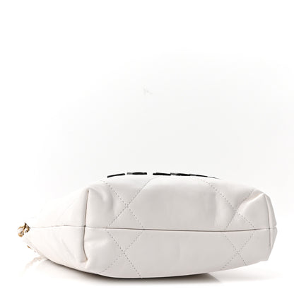 Chanel Shiny Calfskin Quilted Mini Chanel 22 White Black 3 of 9