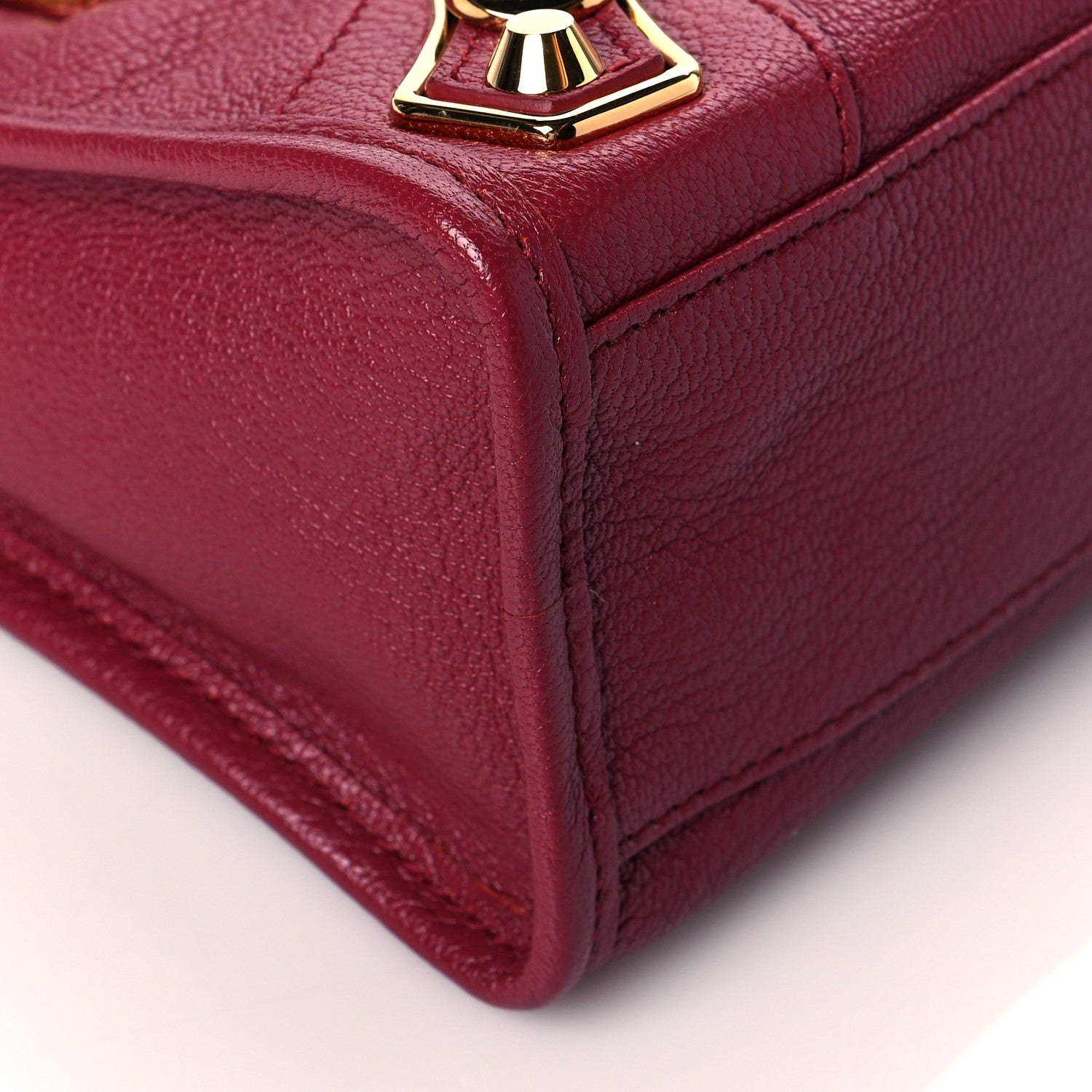 Balenciaga Chevre Gold Metallic Edge Hardware Mini City Rouge Grenat 9 of 10