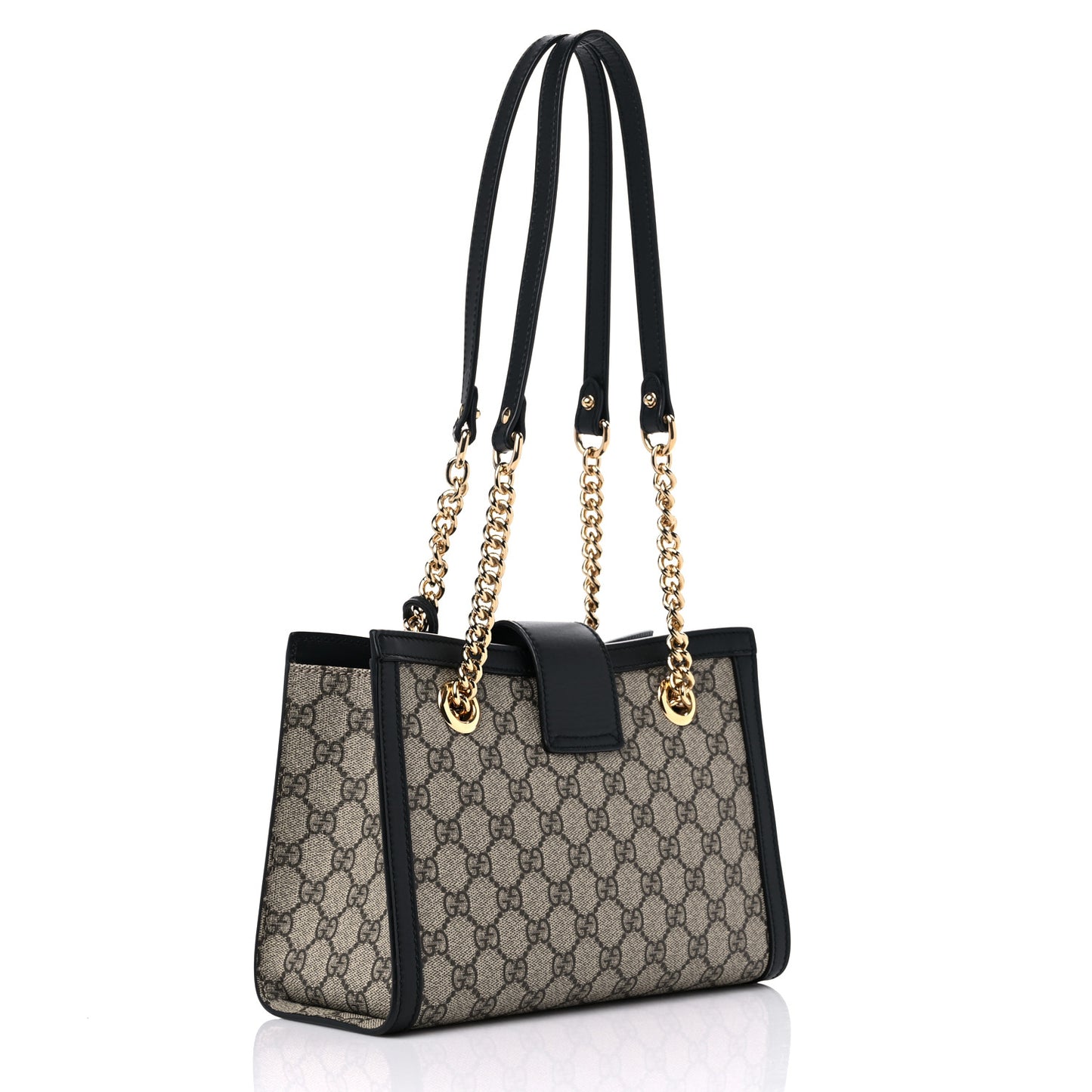 GG Supreme Monogram Small Padlock Tote Black