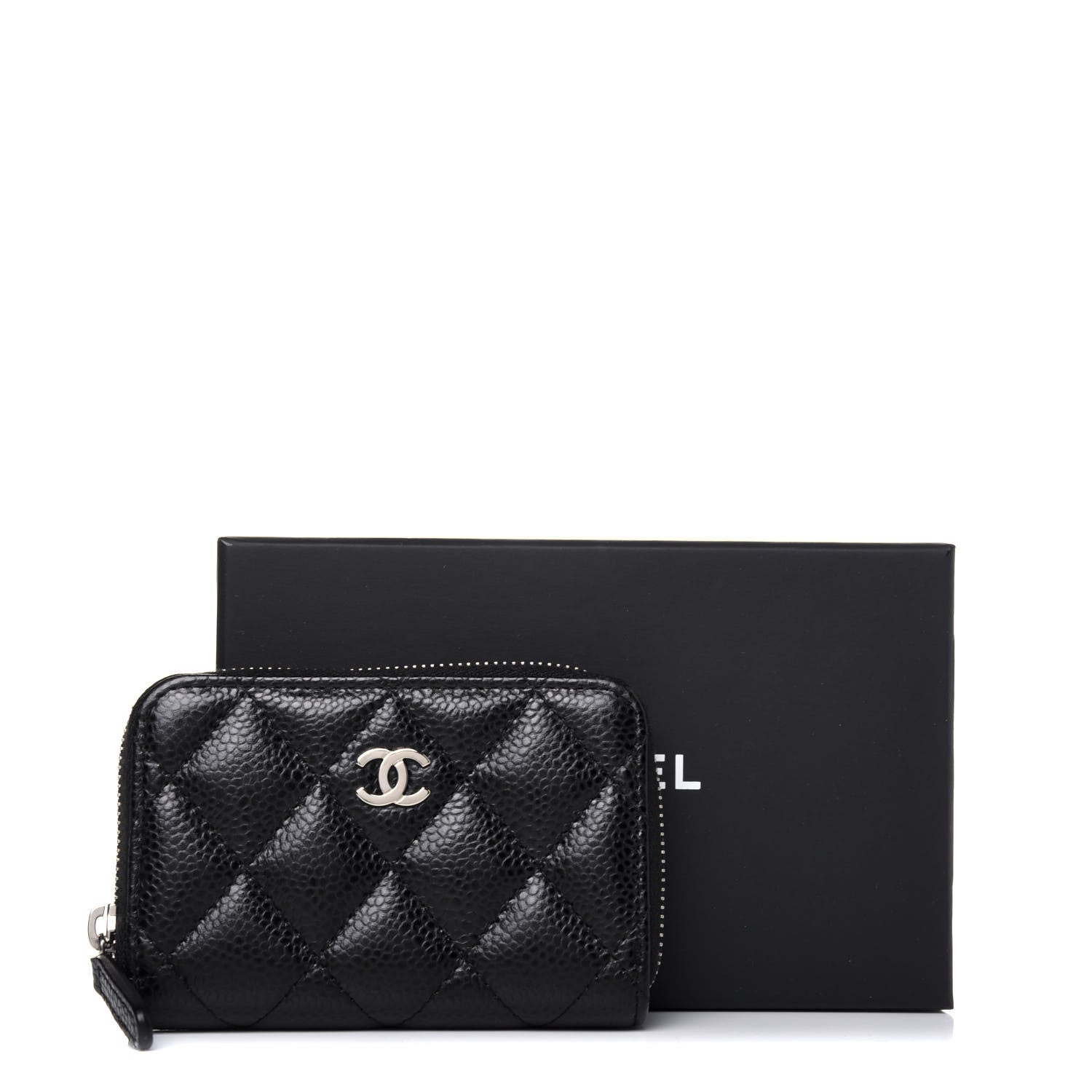 Chanel Caviar Quilted Zip Coin Purse Black 10 of 10