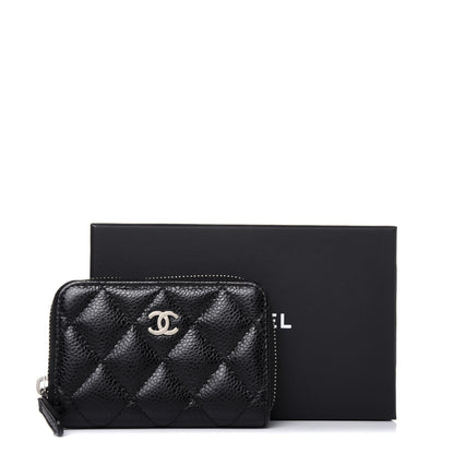 Chanel Caviar Quilted Zip Coin Purse Black 10 of 10