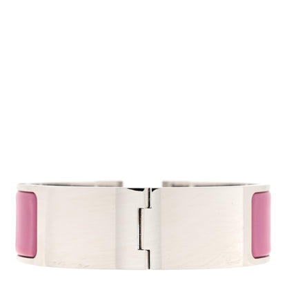 Hermes Enamel Wide Clic Clac H Bracelet PM Rose Flamingo 3 of 4