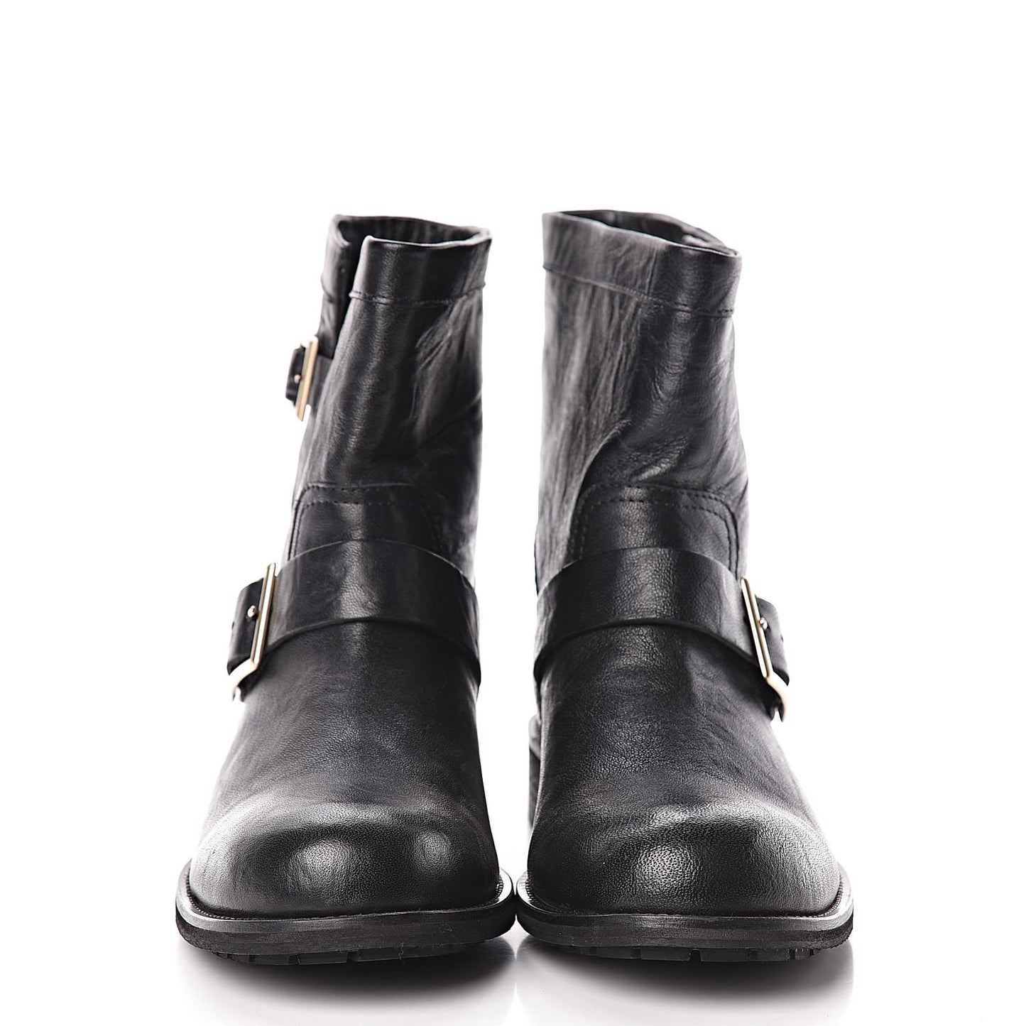 Lambskin Biker Boots 40 Black