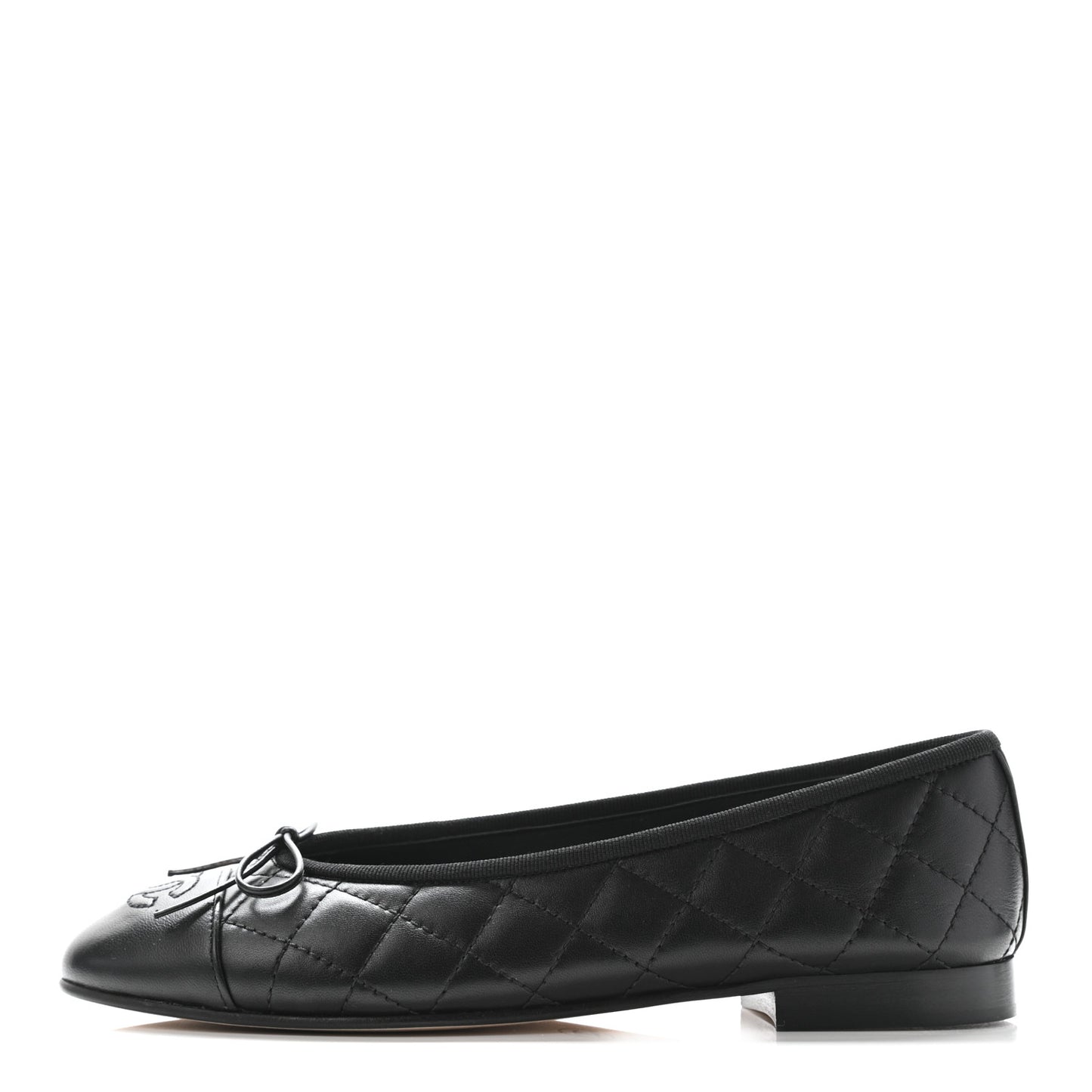 Quilted CC Cap Toe Ballerina Flats 37.5 Black