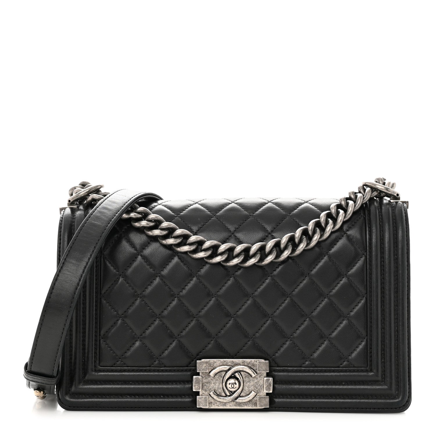 Chanel Lambskin Quilted Medium Boy Flap Black 1 of 11