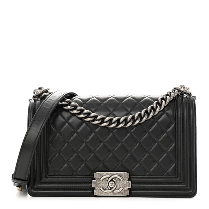 Chanel Lambskin Quilted Medium Boy Flap Black 1 of 11