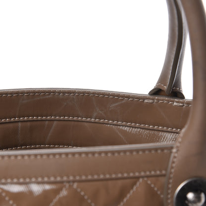 Chanel Coated Canvas Quilted Tote Taupe 8 of 16