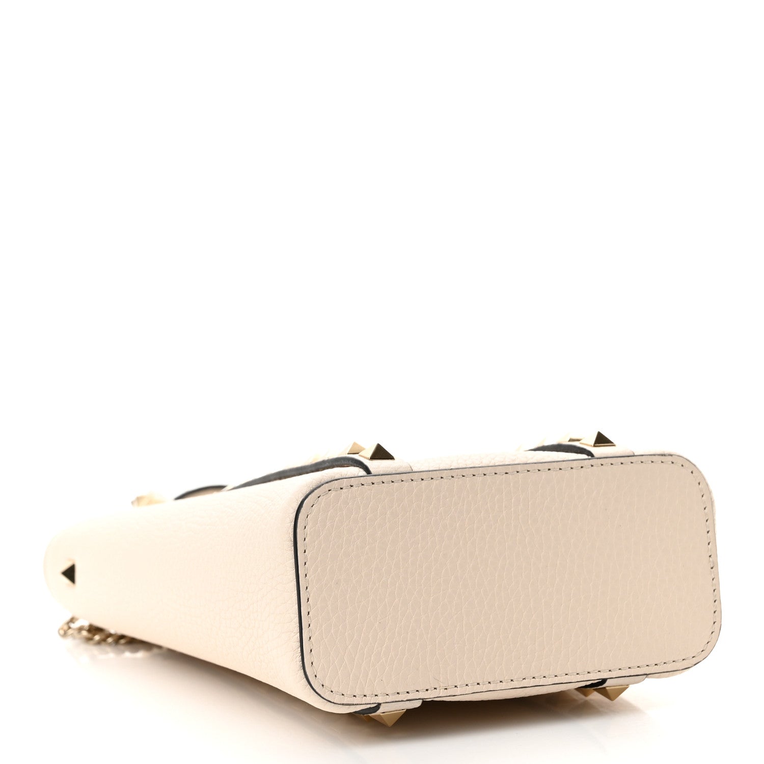 Valentino Garavani Pebbled Calfskin Rockstud North South Crossbody Bag Light Ivory 4 of 9