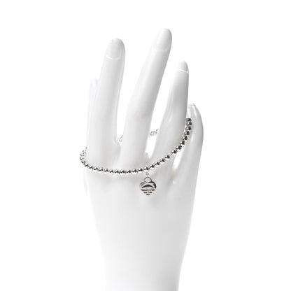 Tiffany Sterling Silver 4mm Return to Tiffany Heart Tag Bead Bracelet 2 of 6