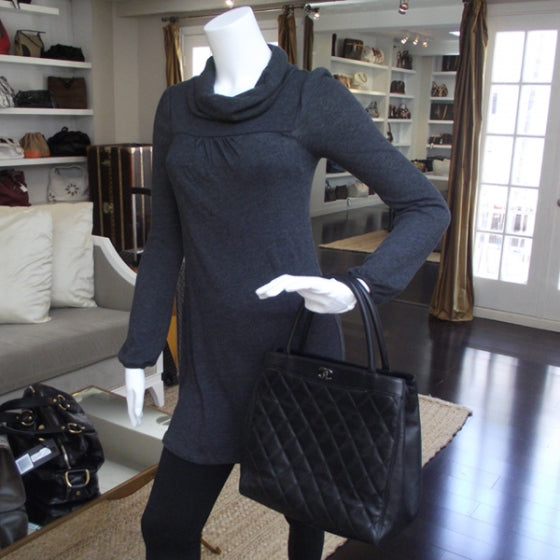 Chanel Lambskin N/S Shopping Tote Black 2 of 11