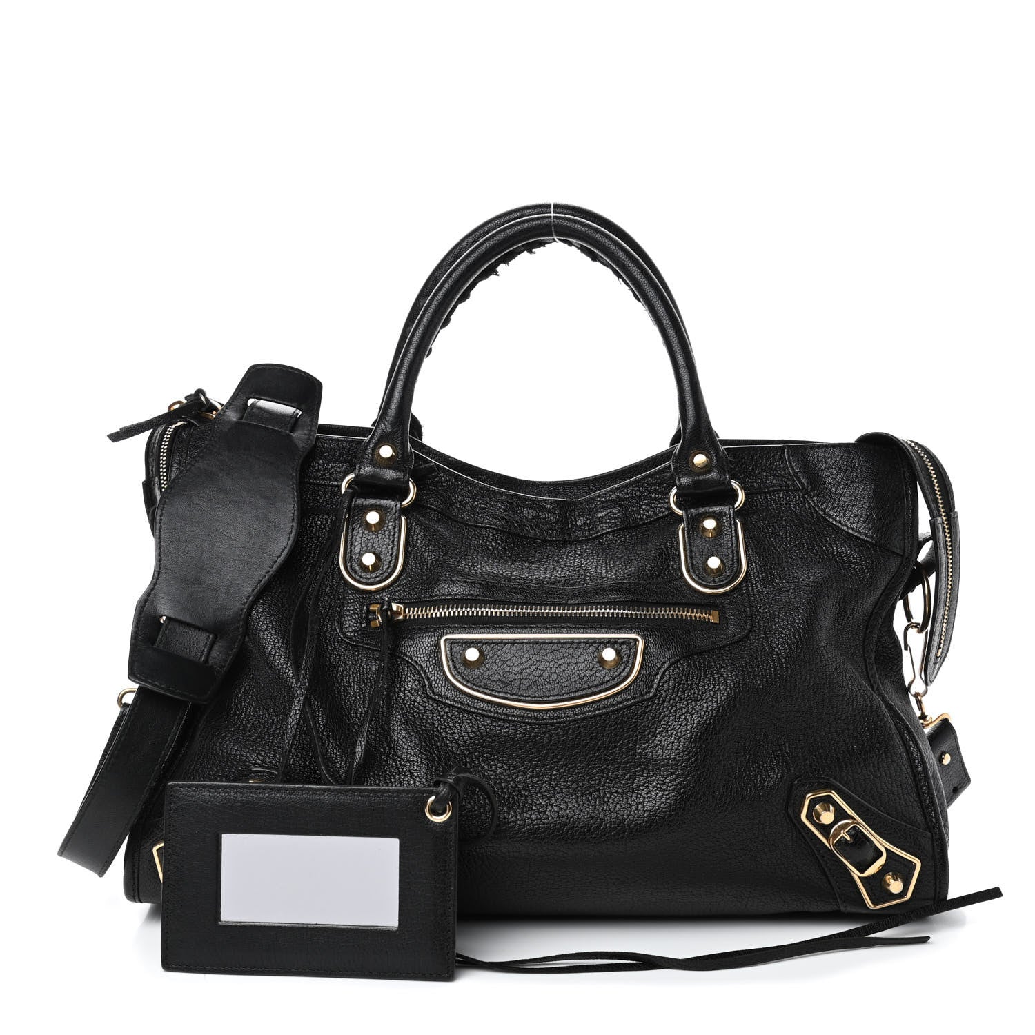 Balenciaga Chevre Gold Metallic Edge Hardware City Black 1 of 8