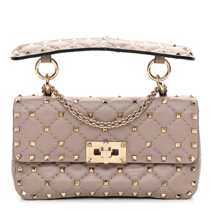 Valentino Garavani Nappa Small Rockstud Spike Shoulder Bag Poudre 1 of 7