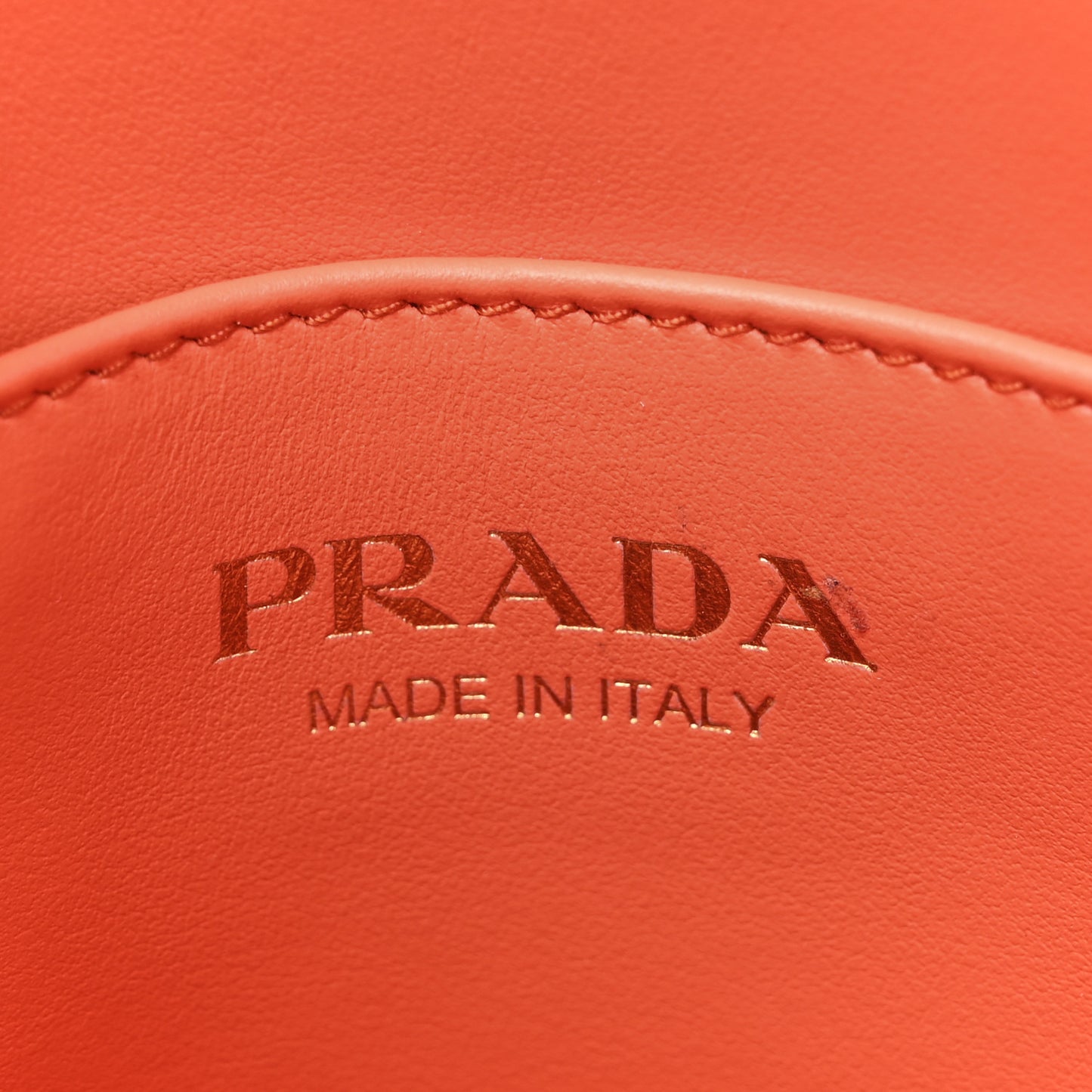 Jacquard Saffiano Triangolo Symbole Embroidered Micro Tote Arancio White